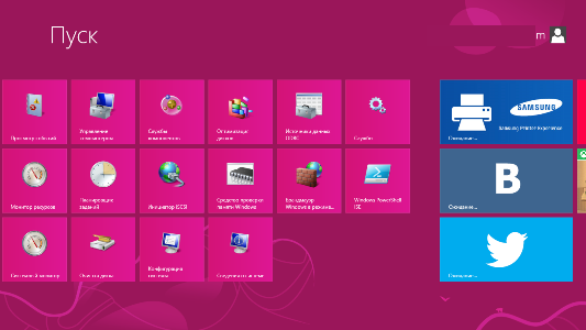 Пользовательский интерфейс Windows 8 на планшете Asus VivoTab Smart.