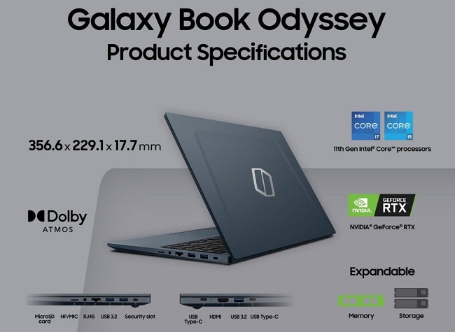 Игровой ноутбук Samsung Galaxy Book Odyssey.