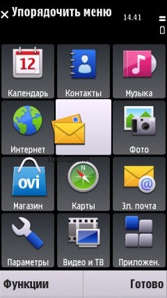 Главное меню Nokia C6.