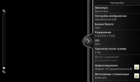 Пользовательский интерфейс HTC Flyer.