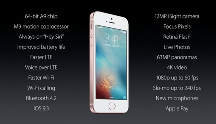 Технические параметры iPhone SE.