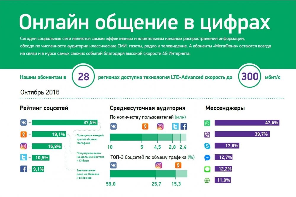 Инфографика - самый популярный соцсети России.