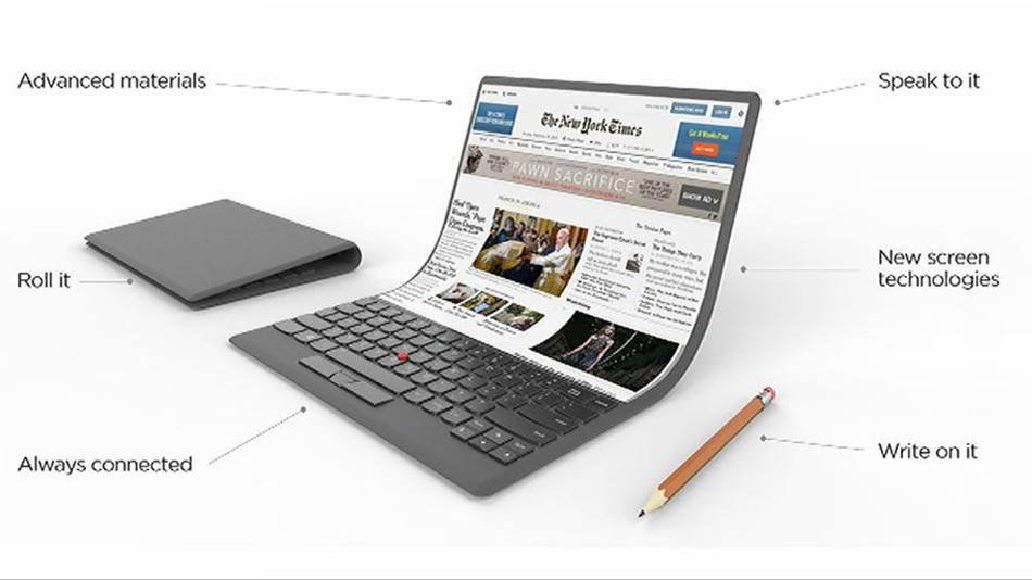 Гибкий ноутбук Lenovo, концепт.