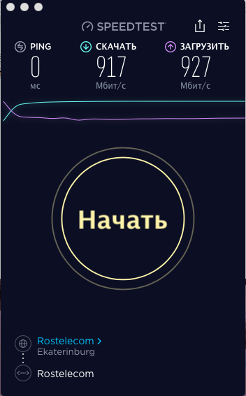 Тест скорости интернета Ростелеком.