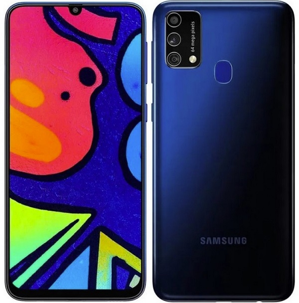 Смартфон Samsung Galaxy M21s в синем цвете.