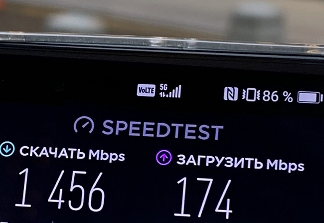 Скорость сети 5G в Москве.