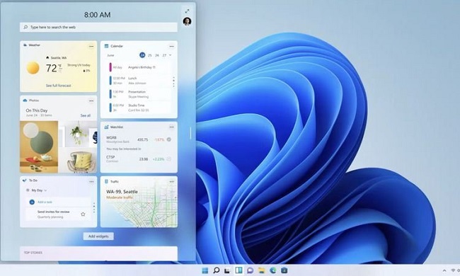 Новый пользовательский интерфейс Windows 11.