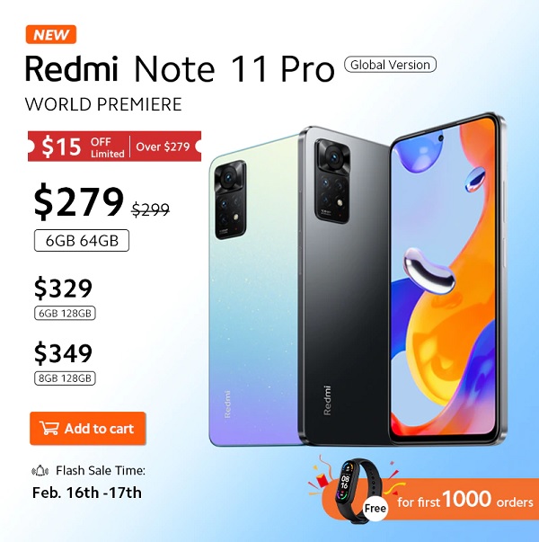 Специальные цены на смартфон Redmi Note 11 Pro на AliExpress.