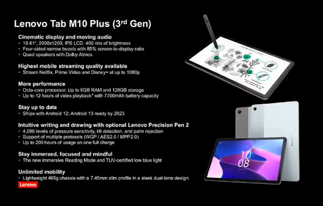 Планшет Lenovo Tab M10 Plus Gen 3 (2022).