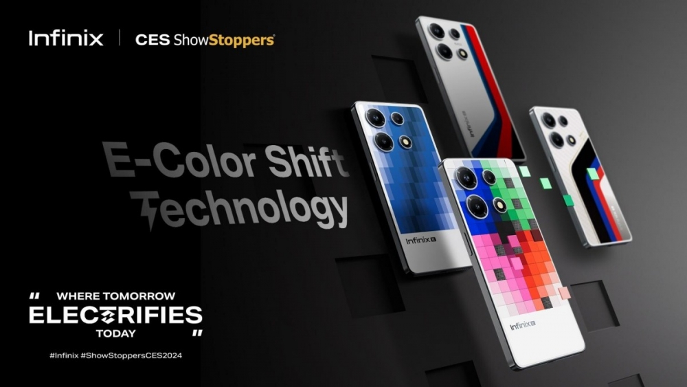 Infinix показала технологию E-Color Shift, которая позволяет менять цвет задней панели смартфона.