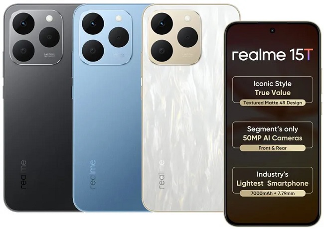 Realme 15T - среднеуровневый смартфон на Android 15.