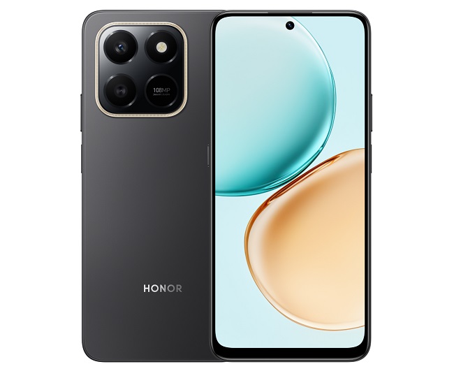 Смартфон HONOR X7d в чёрном цвете.