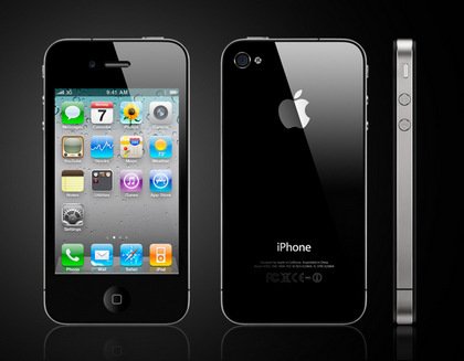 Apple iPhone 4 - в чёрном цветовом исполнении.