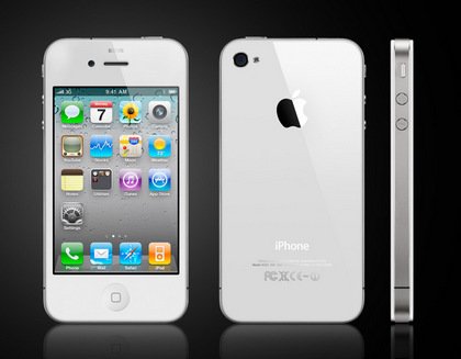 Apple iPhone 4 - в белом цветовом исполнении.