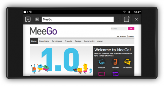 Снимок экрана MeeGo OS.