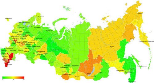 Карта пиратства в России.