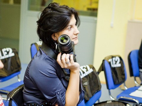 Участники экскурсии по звонковому центру Tele2 в Челябинске.