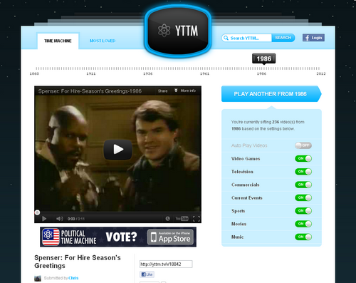 На сайте YTTM собрано более 10 тысяч вручную отобранных роликов, для каждого из которых указан год создания.