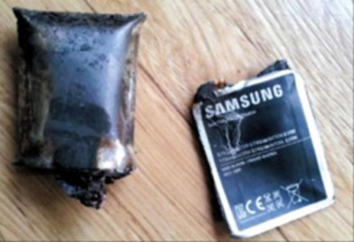 Взрыв батареи Samsung.