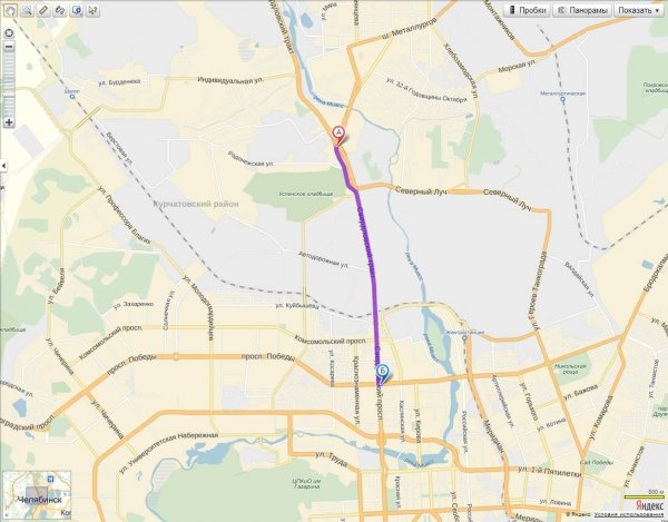 Карта пробок челябинск онлайн