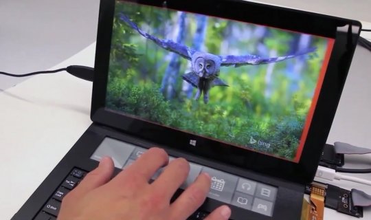 Microsoft продемонстрировала прототип клавиатуры с E-Ink тачскрином.