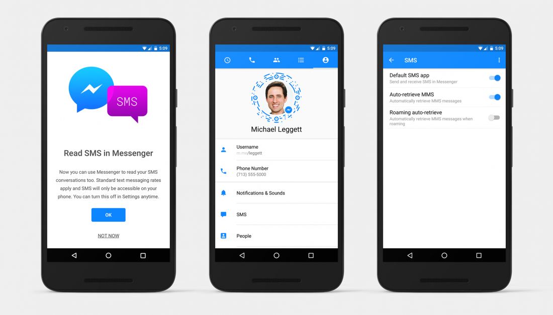 Facebook запустил синхронизацию SMS с Messenger для Android.