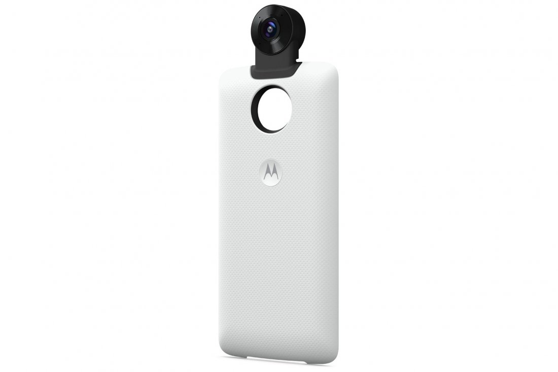 Moto Mod с камерой для съёмки сферического видео.