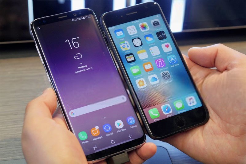 Samsung Galaxy S8 и Apple iPhone 7.