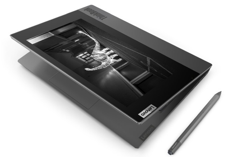 Lenovo презентовала ноутбук со встроенным в крышку экраном на электронных чернилах.