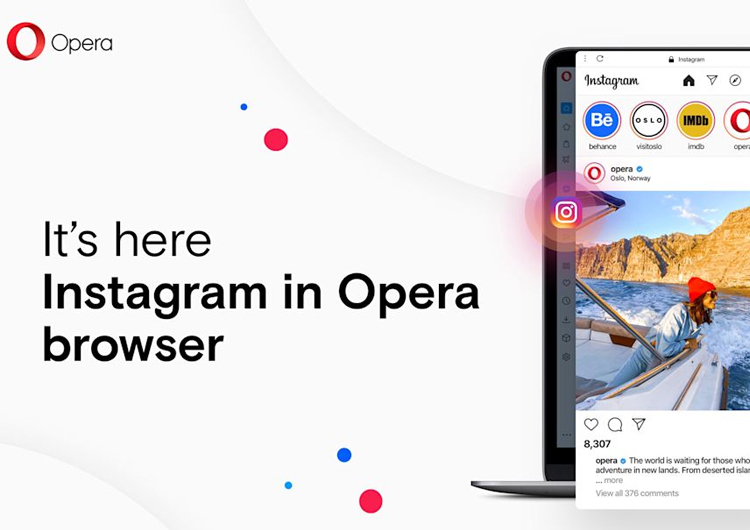 В новой версии браузера Opera появилась панель Instagram.
